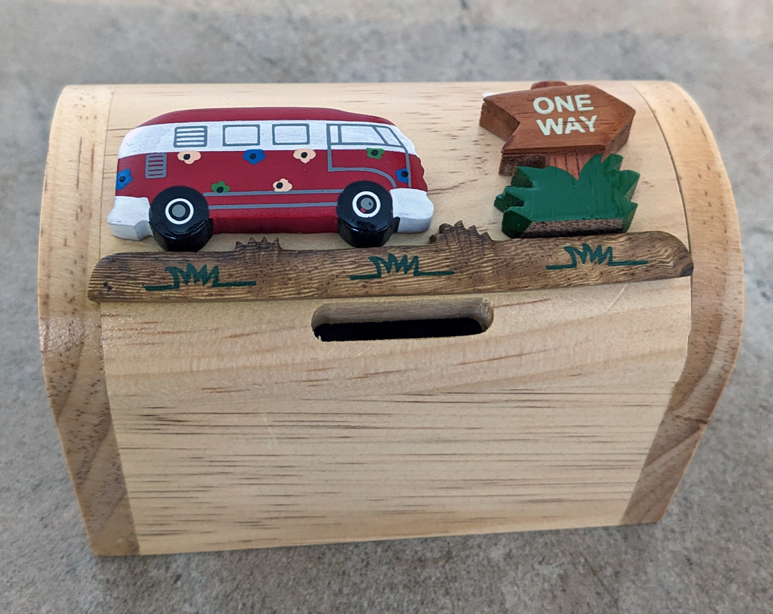 Red VW Camper Van Money Box Chest