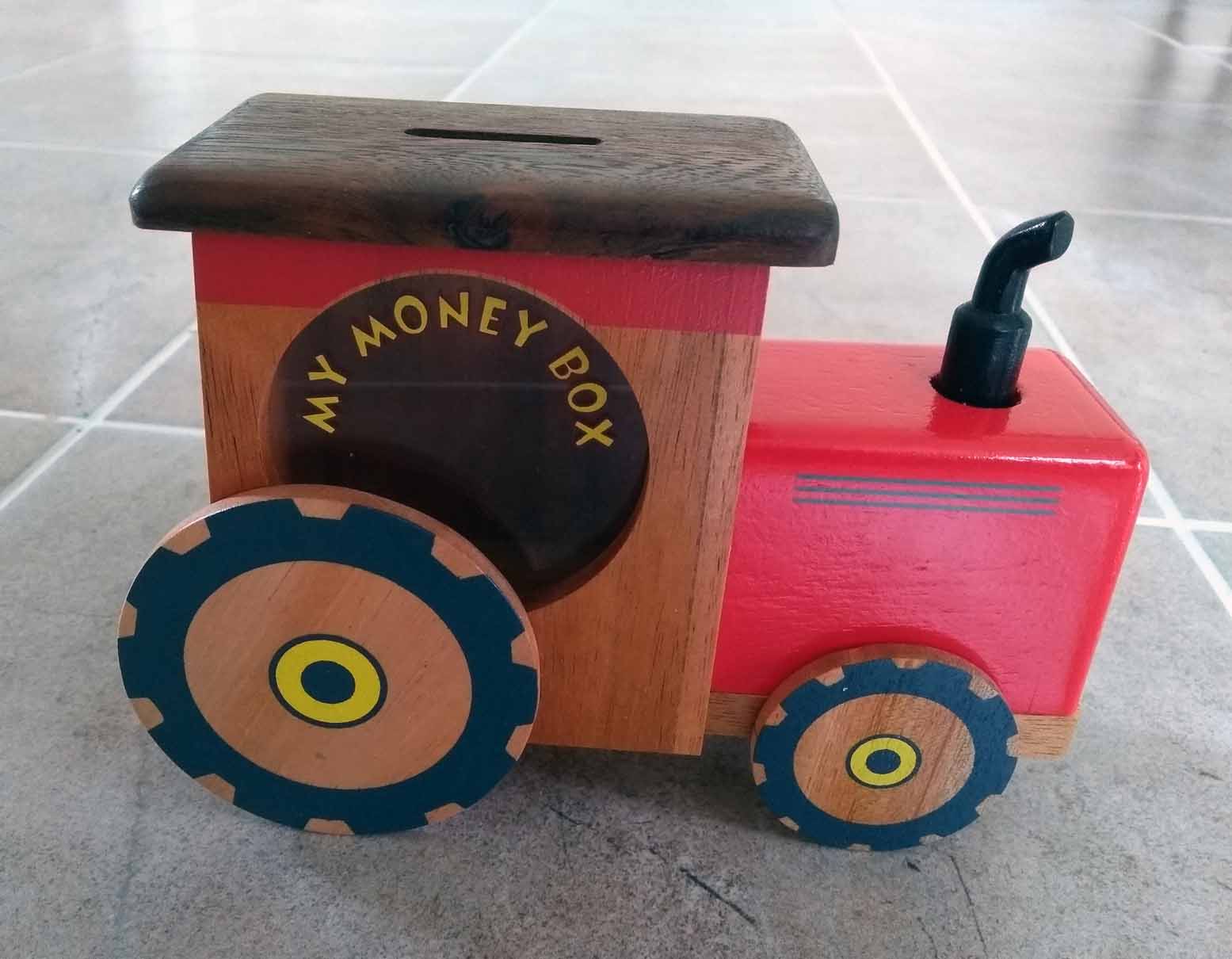 Large Tractor Secret Wooden Money Box