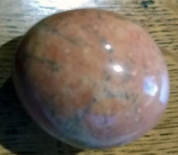 Fossilised Wood Egg (50mm) with Fossils 9D