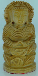 Carved Wood Gautam Buddha 7.5cm No 309