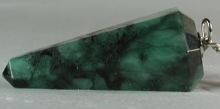Emerald Hexagonal Dowsing Pendulum (9) - Slight Imperfections (Reduced Price)