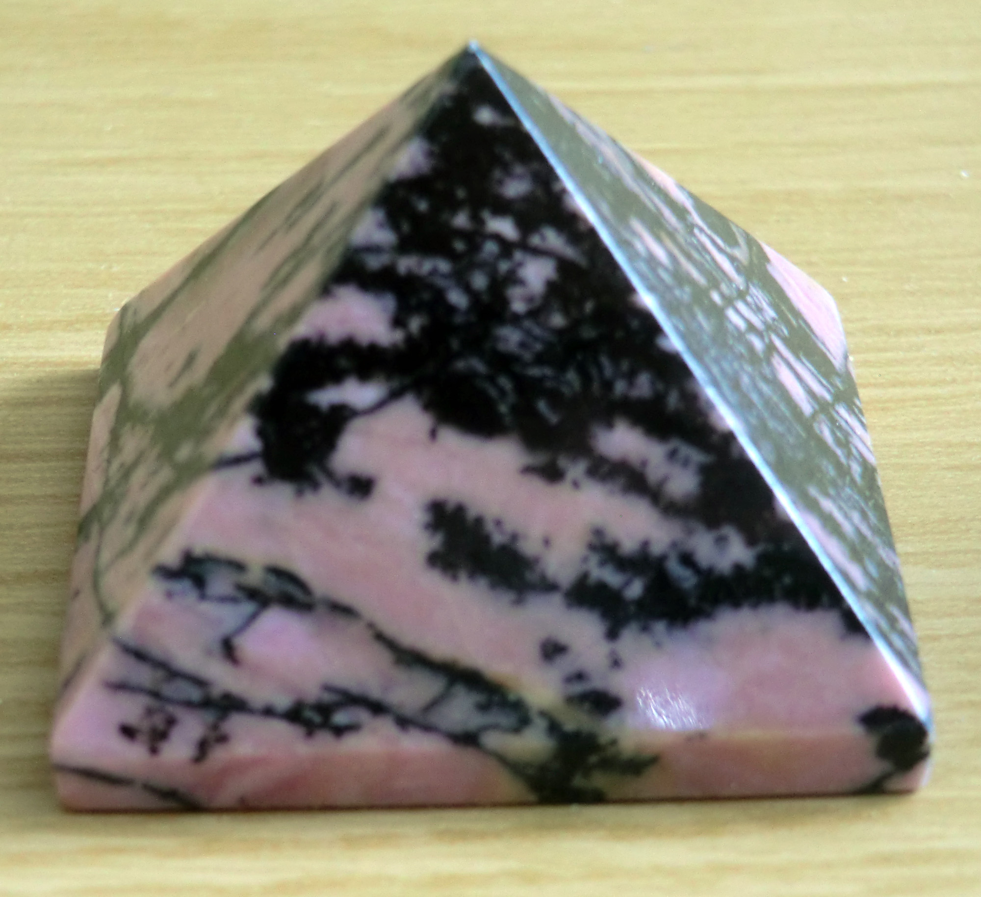 Crystal Pyramid 03 Rhodonite 37mm Square