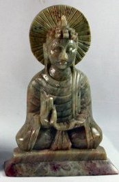  Soapstone Carved Sitting Buddha 13cm