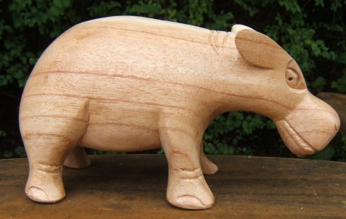 Carved Wooden Hippo Fair Trade