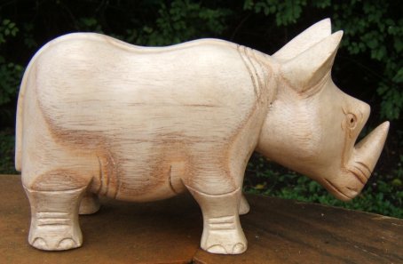Carved Wooden Rhino Fair Trade